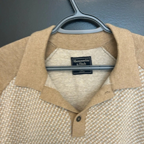 Men’s XL Abercrombie and fitch vintage short sleeved checkered sweater, Mint con - Picture 3 of 6